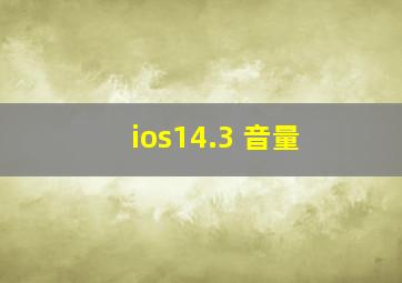 ios14.3 音量